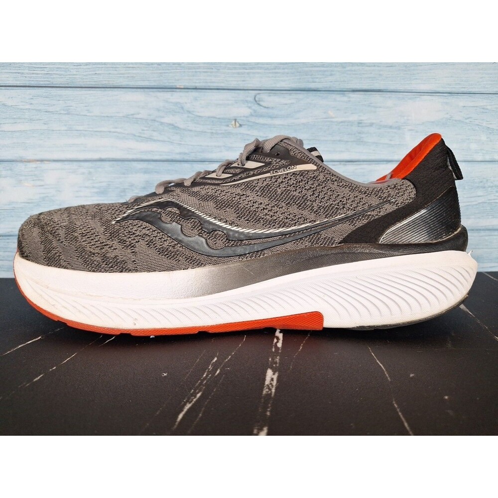 Saucony Echelon 10 Men's Running Shoes Gray Orange Black Size 12 Wide